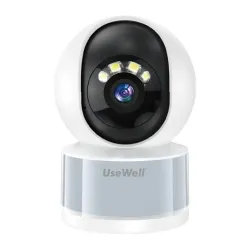 USEWELL 2MP Full HD Indoor WiFi CCTV Camera | Built-in Flash Light | Pan Tilt 360° View | Color Night Vision | Motion De