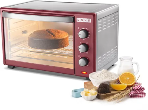 Image of USHA 42-Litre Oven Toaster Grill (OTG)  (OTGW3642RCSS, Wine & Matte Black)