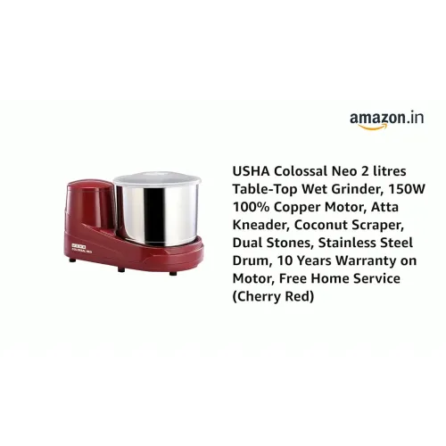 Image of USHA Colossal Neo 2L Wet Grinder 150W