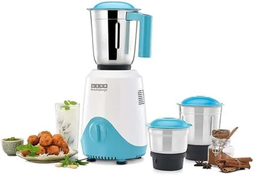 Image of USHA Spin Pro 500 W Mixer Grinder (SN500 MX3_ | 3 Jars | Multicolor)
