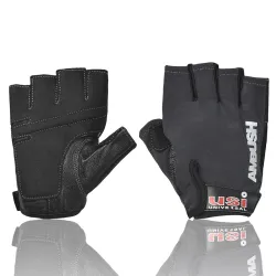 USI UNIVERSAL 733A Ambush Fitness Gym Gloves, Workout Powerlifting Gloves, Leather Polyester, Elastane Neoprene, Foam Construction, Suede Leather Palm (Small, Black)