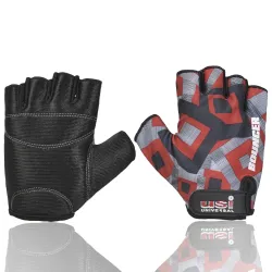 USI Universal Gym Gloves, 733BR Bouncer Fitness Gym Gloves, Workout Powerlifting Gloves, Microfiber, Padded Palm, Digita