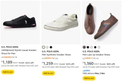 USPA Mens Sneaker Shoes at Minimum 60% Discount