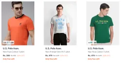 U.S. Polo Assn. Mens T-shirt at Minimum 60% Discount