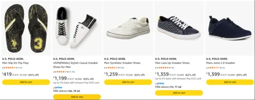 Image of U.S. POLO ASSN Men's Shoes at minimum 60% Discount