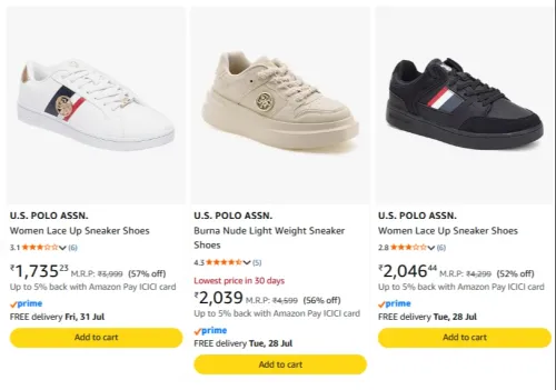 Image of U.S. Polo ASSN Women's Sneakers Minimum 56% Discount
