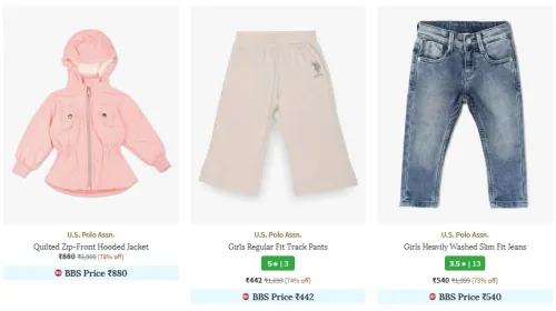 Image of U S Polo Assn Brand Girls Clothing @ Minimum 70% Discount