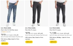 U.S. POLO ASSN. Mens Jeans at minimum 62% Discount