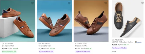 Image of U S Polo Assn Men’s Sneakers at minimum 60% Discount