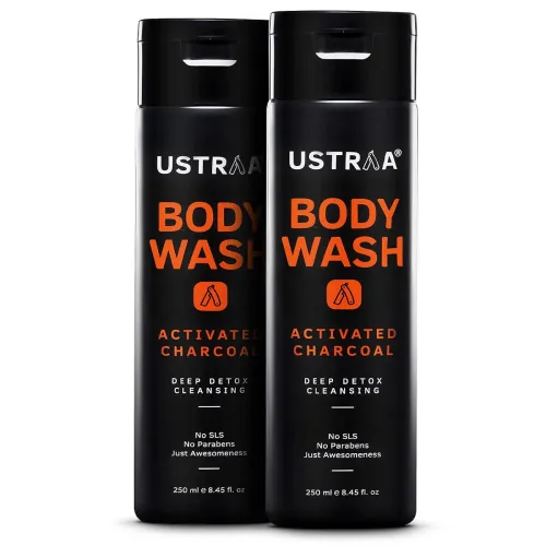 Image of Ustraa Activated Charcoal Body Wash - 250 ml (Pack of 2)