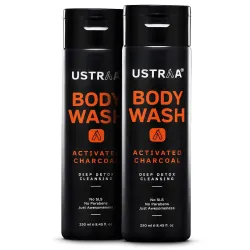 Ustraa Activated Charcoal Body Wash - 250 ml (Pack of 2)
