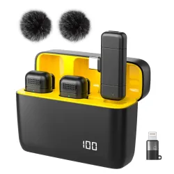 UTECTION by VOOK Wireless Mic w/ Noise Reduction, Dual Channel + Charging Case