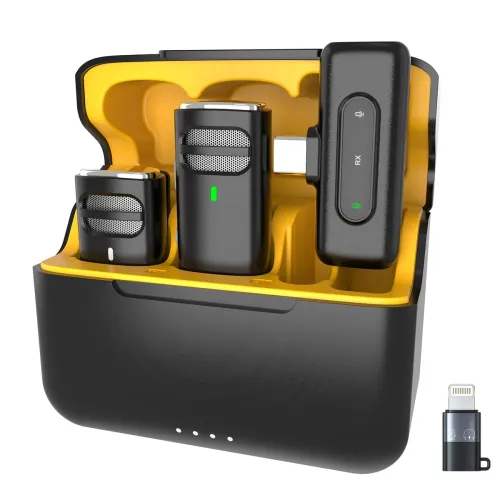 Image of UTECTION by VOOK Wireless Mic with AI Noise Cancellation – Clip-On Collar Mic for iPhone & Android | 40H Battery, 30m Ra