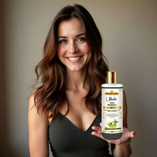 Image of Utkrisht Khadi Amla Bhringraj Hair Oil for Deep Hair Healing Experience Hair Oil (200 ml)