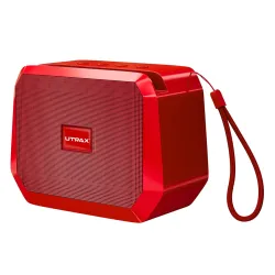 UTRAX Mini Go 10W Bluetooth Speaker with 8 Hours Playtime | High Bass Portable Mini Speaker | Bluetooth 5.3 | USB Drive Support | Type-C Fast Charging | Red