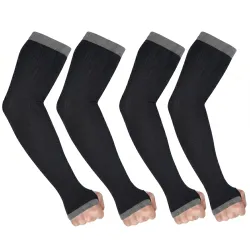 UV Sun Protection Cooling Arm Sleeves For Men And Women 90% Nylon 10% Spandex Compression Hand Cover With Thumb Hole For Driving Cycling Cricket And Sports