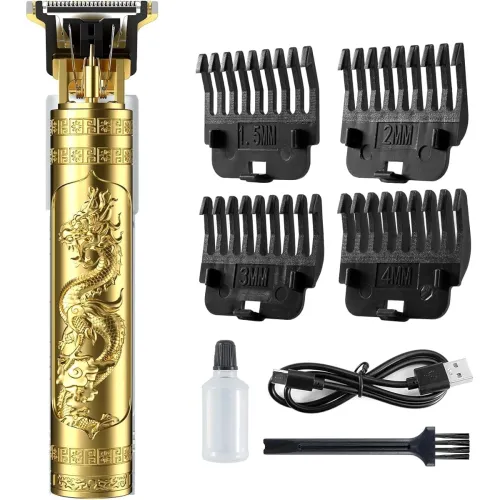 Image of Uzox Trimmer Men Professional Cordless Hair Clipper Dragon Style, Rechargeable Trimmer For Beard, Hairs, Moustache & Fac