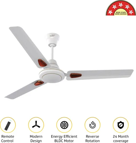 Image of V-Guard Windle Deco BLDC 5 Star 1200 mm 3 Blade Ceiling Fan 
