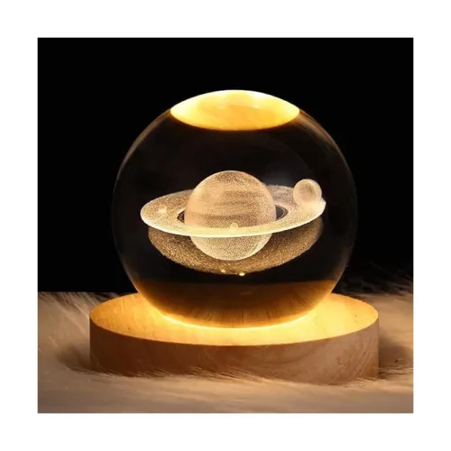 Image of 3D Saturn Crystal Ball Lamp