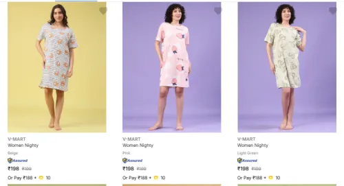 Image of V Mart Womens Night Dresses Starting @ ₹198