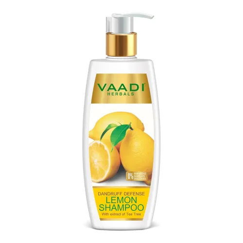 Image of Vaadi Herbals Dandruff Defense Lemon Shampoo with Extract of Tea Tree, 350ml