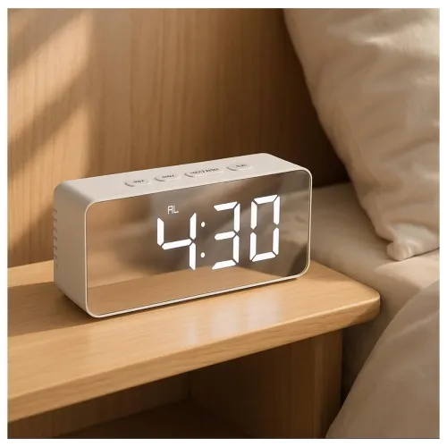 Image of Vaanar Sena Smart LED Mirror Alarm Clock with Temperature & Date Display |
