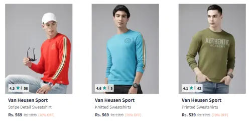 Image of Vab Heusen Sport Men Sweatshirt Minimum 70% Discount