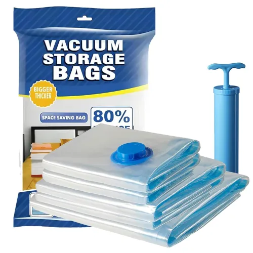 Image of Vacuum Compression Storage Bags with Hand Pump (Pack of 5)