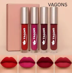VAGONS Set of 4 Waterproof Red Lipsticks (Red, 20 ml)