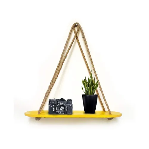 Image of VAH Rectangle Oval Yellow Wall Shelf