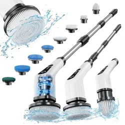 VAIVIDHYAM Electric Spin Scrubber, Leebein Cordless Cleaning Brush with 8 Replaceable Brush Heads, Tub and Floor Tile 36