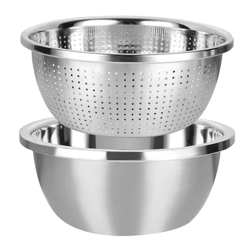 Image of VALAJOGI 2-Pcs Stainless Steel Colander Set