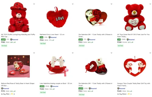 Image of Valentine's Day Teddy Gift starting @ ₹153