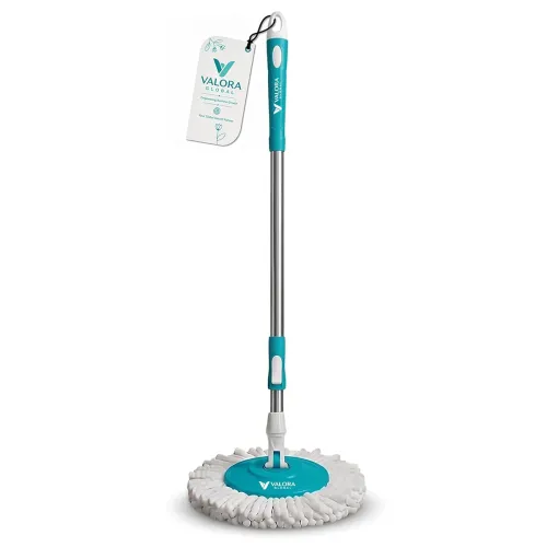 Image of Valora Global Stainless Steel Mop Stick Rod - 360° Extendable Spin Mop Handle, Heavy Duty Foldable Cleaning Pole for Flo
