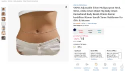 VAMA Adjustable Silver Waist/Body Chain