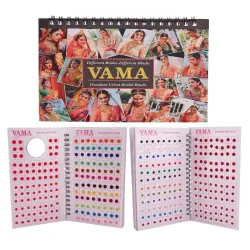 Vama Fashions Plain Round Multicolour Kumkum Forehead Sticker Small Bindis Bindiya Spiral Bindi Book Mini Size for Girls