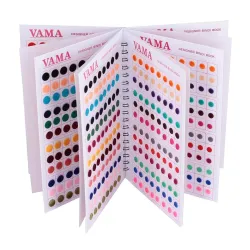 VAMA Premium Velvet Self-Adhesive Skin Simple Plain Round Multicolour Kumkum Sticker Bindiya Bindis Spiral Bindi Booklet