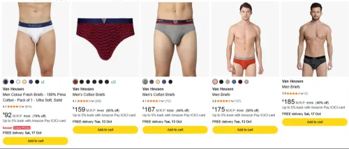 Image of Van Heusen Briefs Starting @ ₹92