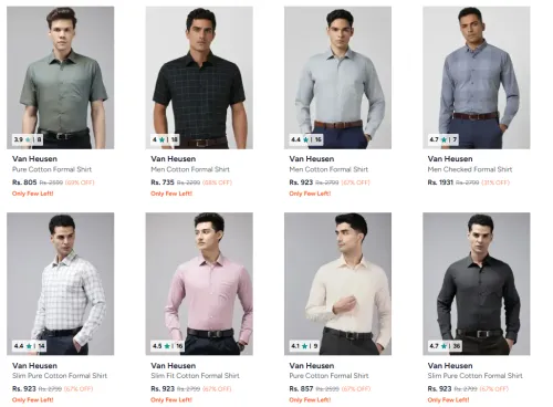 Image of Van Heusen Custom Fit Textured Pure Cotton Formal Shirt