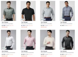  Van Heusen Custom Fit Textured Pure Cotton Formal Shirt