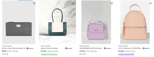 Image of Van Heusen Handbags & Clutches at minimum 60% Discount