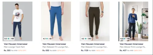 Image of Van Heusen Men's Lounge Track Pant Upto 67% OFF