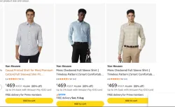 Van Heusen Mens Shirts Upto 80% OFF