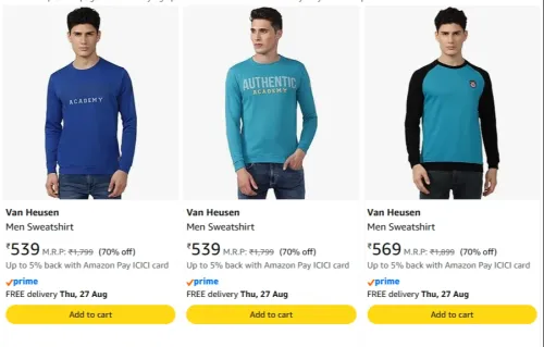 Image of Van heusen Sweat Shirt Minimum 70% Discount