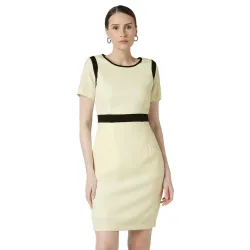 Van Heusen Womens Regular Fit Half Sleeve Mid Thigh Length Sheath Dress