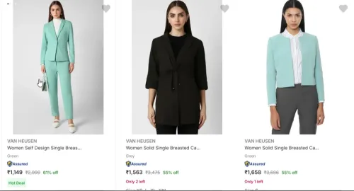 Image of Van Heusen Women's Blazers upto 61% Discount