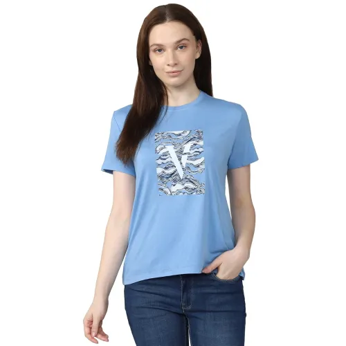 Image of Van Heusen Women's Cotton Regular Fit Half Sleeve Casual Graphic Print Tshirt