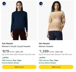 Van Heusen womens Sweatshirt at minimum 60% Discount
