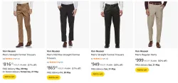 VAN HEUSEN Men Formal Trousers Minimum 50% Discount