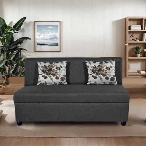 Image of Vansh Furniture ARMLESS Fabric 2 Seater Sofa